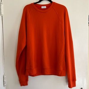 John Elliott Pique Pullover Crewneck Sweatshirt Orange